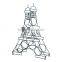 Hot Selling Black Iron Metal 6 Bottles Decor Eiffel Tower Wine Rack