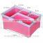Plastic Cosmetic Organizer Pink Display Case Box Office Desk Dividers Storage Box