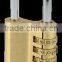 4 Dial Number solid brass Combination Padlock For Gym and Sheds Toolboxes