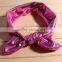elastic fabric bow flower headband for kids hair accessories