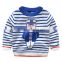 Wholesale boys blue white striped knitted sweaters with jacquard patterns