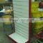 Red gondola shelving