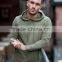 Olive Distressed Mens Pullover Hoodie 70% Cotton 30% Polyester Fleece Hoodie Tracksuit Top Fitted Gym Hoodie OEM