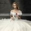 2017 luxury fancy beaded V neck short sleeve vintage wedding dress