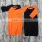 wholesale baby girls raglan nightgowns infant orange and black cotton ruffle raglan gown