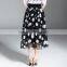 Korean Latest Ladies Polka Dot Long Maxi Skirt Design Girls Chiffon Printed Skirts