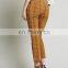 New Pants Design Spring Fashion Cotton Check Plaid high waisted casual pants for Girl