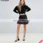 Factory Nylon blend Scallop Hem Knit Crop Sweater