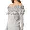 Ladies Sexy Knitted Women Off Shoulder Sweater With Lace