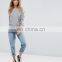 China Product Small Quantity Cutout Soft-touch jersey Top with Dropped shoulders