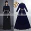 New Arrival Winter Fashion Maxi Dress Royal Blue With Pocket Turkey Islamic Women Party Wedding Velvet Dress