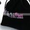 China factory supply black suede drawstring pouch