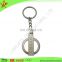 Metal canadian shopping cart token coin key chains, custom supermarket trolley coin stamping key rings