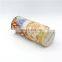 Cylinder metal food tin can with stackable empty tin can