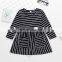 aby striped dresses girls boutique clothing black and white striped dress kids long sleeve dress