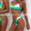 Micro bikini thong sexy swimsuit print triangle bikini tied dye swimwear strappy swimsuits neon green print bikinis 2019 women
