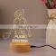 3D Lamp USB Night Lamp On Off Switch LED Atmosphereric Glow Wooden Base