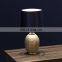 bucket shape unique silver embossed surface small dark blue nightstand lamps ceramic in bulk