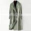 Women Double Breasted Lapel Women Trench Long Wool Coat