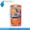 D316L blister pack triple blade ABS rubber handle men razor