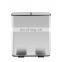 40L 60L stainless steel trash and recycle bin two compartments