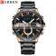 CURREN 8384 Men's Digital Watches Fashion Sport Stainless Steel Chronograph Luminous LED Gold Watch