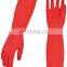 Double color flock lined household latex gloves