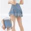 Blank Custom Logo With Shorts Two-in-one Mini Pleated Tennis Skirt  Sexy Women Golf Baseball Wear Gym Skirt