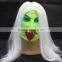 Best selling green halloween latex mask Luminous long hair latex ghost mask sale scary mask latex