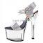 8 Inch High Heel Rhinestone Stilettos Ladies Fashion Sexy Crystal Shoes Hand Made Clear PVC Slippers                        
                                                Quality Choice