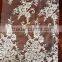 HOT ! 2015 NEW design white bridal lace fabric with beading
