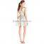 top trendy brilliant women dress chiffon sleeveless round neck backless layered A-line above knee mini casual dress