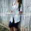 New arrivals 2015 fashion ladies long summer coats with patch sleeve and lapel neck