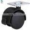 2015 hot sale1.5 inch black swivel nylon furniture caster with brake