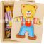 Wooden bear family Dress-up puzzle