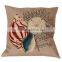 Wholesale cotton linen patchwork 3D digital printed cushion cover, pillow case