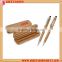 Promotional custom logo click bamboo ball point pen with metal clip and custom box                        
                                                Quality Choice