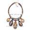 Fashion Occident style handmade wovenbig stone pendant necklace                        
                                                                                Supplier's Choice