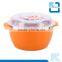 Stainless steel and plastic salad bowl with lid