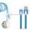 Colorful Universal Wide Noodel 1m 2m 3m Data Sync & Charging Micro USB Cable