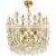 530-13 Austrian Brass and Crystal Basket Chandelier, 1950s