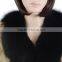 Raccoon striped fur coat big fox fur collar raccoon fur coat KZ150087