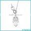 New Fashion Personality 925 Pure Silver Number 8 Palm-shaped Pendant Necklace Women Chain Necklaces