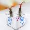 Cheappest lovers cute transparent cystal pendant keychain with screw cap OEM