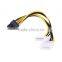 PCI Express Adapter 4PINx2 TO PCI-E 8PIN Male To Dual LP4 Molex IDE Power Cable Adapter 16cm
