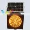 Russian Hot Road Safety 8 inch solor powered flash warning traffic light amber road blinker on sale