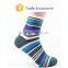 Fashion Mens Cotton Casual Socks, Soft Color Stripe Socks, Ankle Short Socks