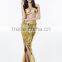 Gold sequins sexy bra girl party wear western dress sexy mermaid costumes