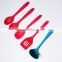 colorful 5pcs Silicone Kitchen Utensil Set with stainless steel inside five start quality