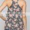 Womens blouses 95% RAYON 5% SPANDEX FLORAL PRINT HALTER TOP